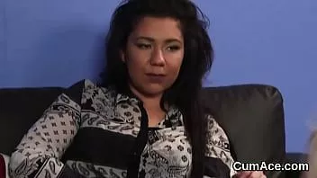 Play Foxy sex kitten gets cum shot on her face gulping all the ejaculate