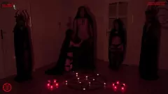 play Orgia Satânica: Irmãs Morenas em Ritual Pornô Assustador de Halloween