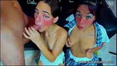 Odtwórz Amatorska orgia trójkąta z Deep Gthroat Challenge i Big Cocks